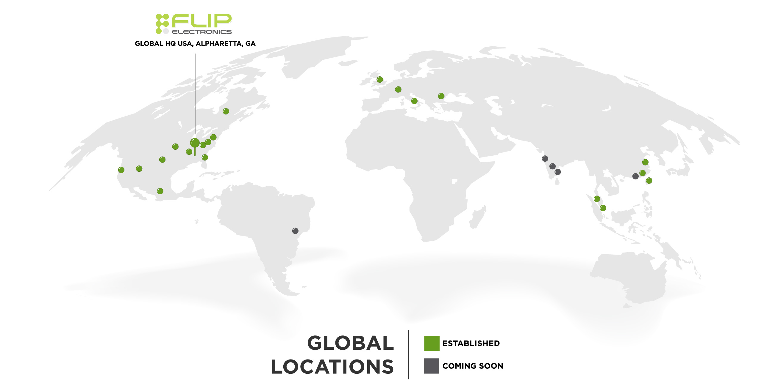 Map of Flip Electronics Global Locations