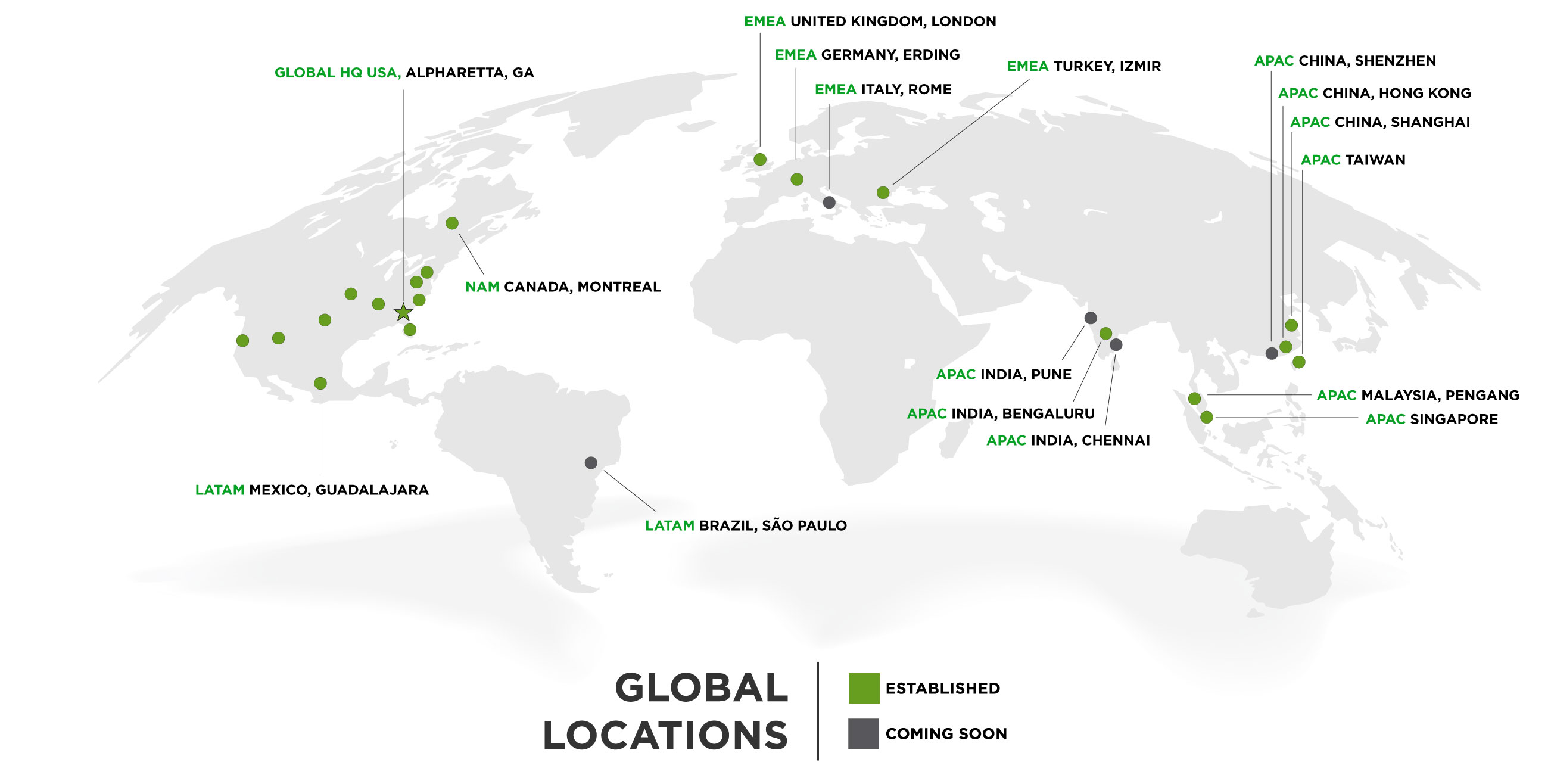 Map of Flip Electronics Global Locations